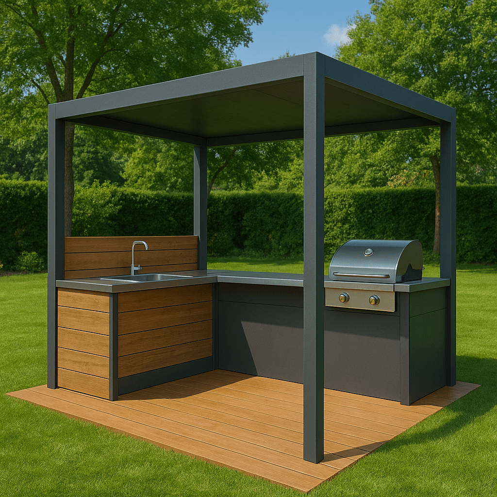 Modèle Confort – Terrasse en Kit Démontable - Terrasse modulable et cuisine extérieure | Guigan Design