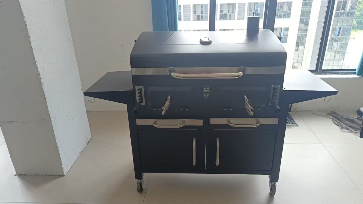 Barbecue à Bois Premium – Double Foyer avec Rangements Intégrés - Terrasse modulable et cuisine extérieure | Guigan Design